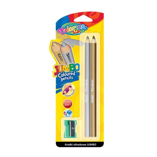 Jumbo Crayons de couleur or/argent 2 pcs
